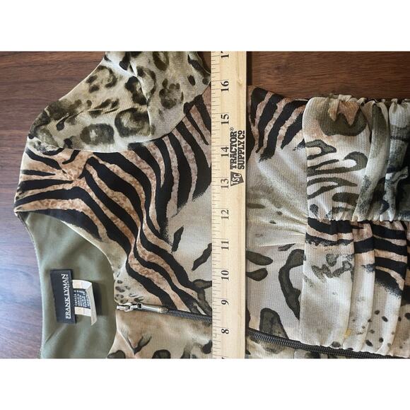 Frank Lyman jacket blazer 4 leopard ruffled mesh full zip long sleeve womens - Picture 10 of 12